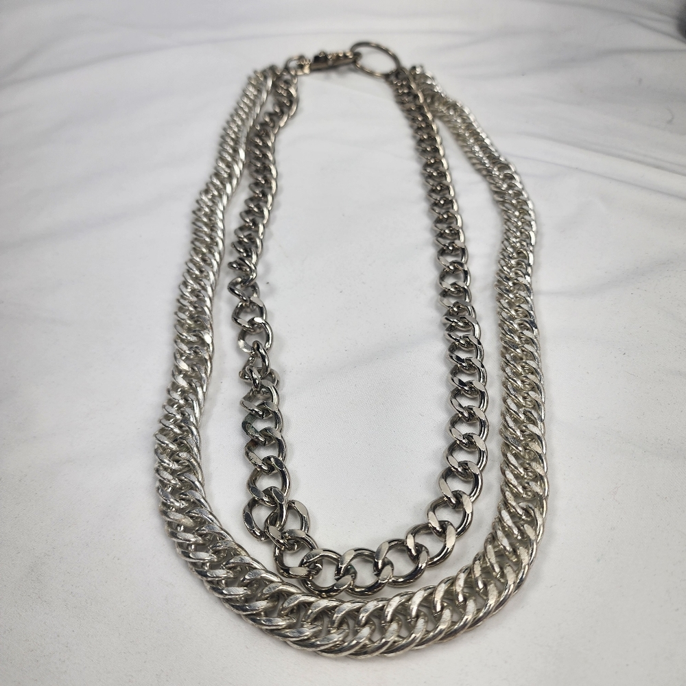 Silver Tone Chunky Chain Belt